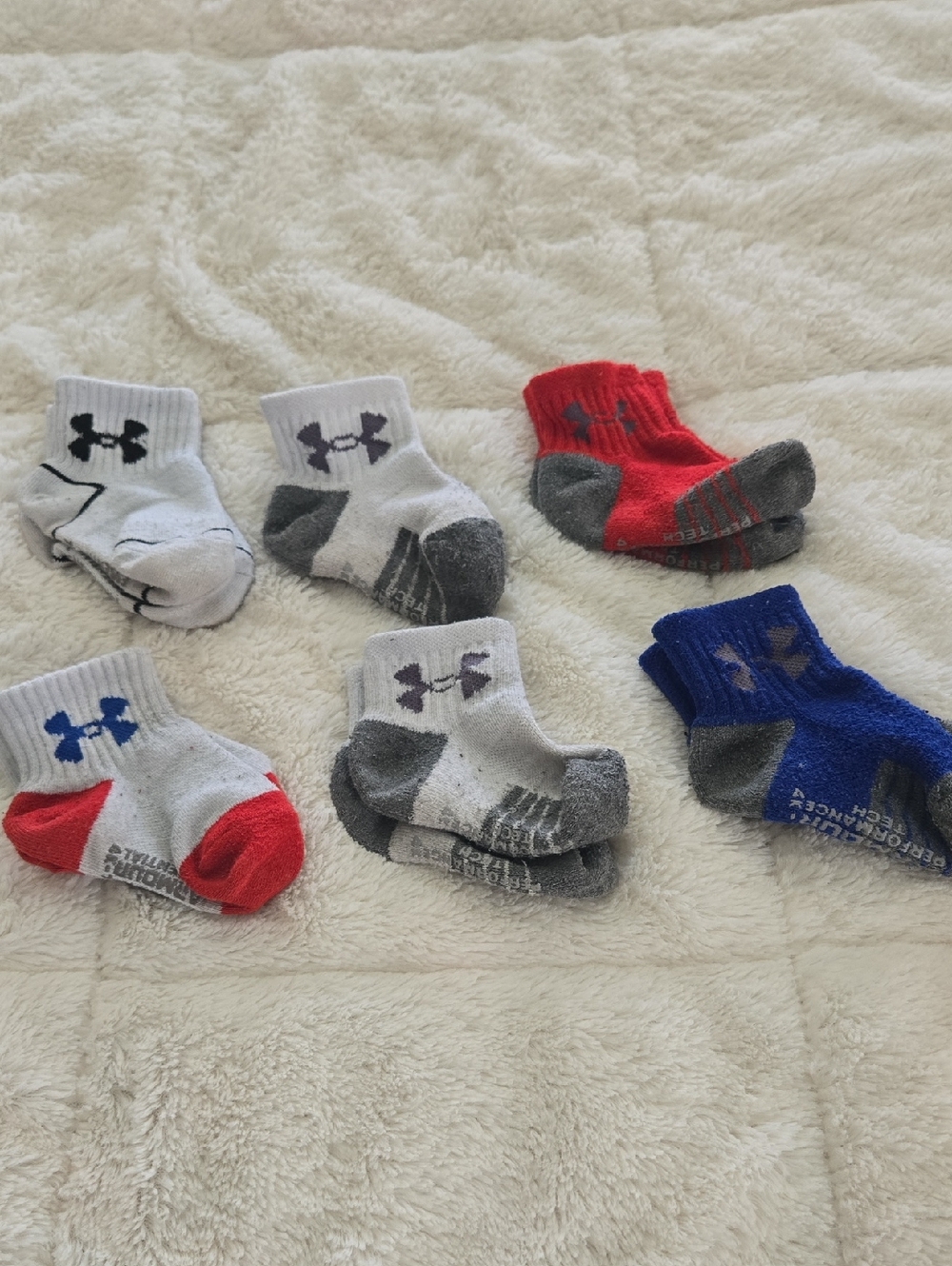 Under Armour Infant Athletic Socks - White, Red, Blue, Gray